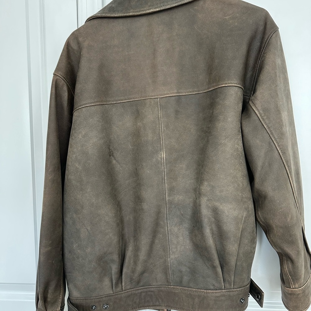 Quince Dark Olive Leather Jacket - Picture 7 of 7